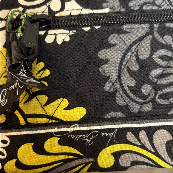 Vera Bradley Turn Lock Wallet Baroque Yellow Gray Black White Floral - Picture 9 of 14
